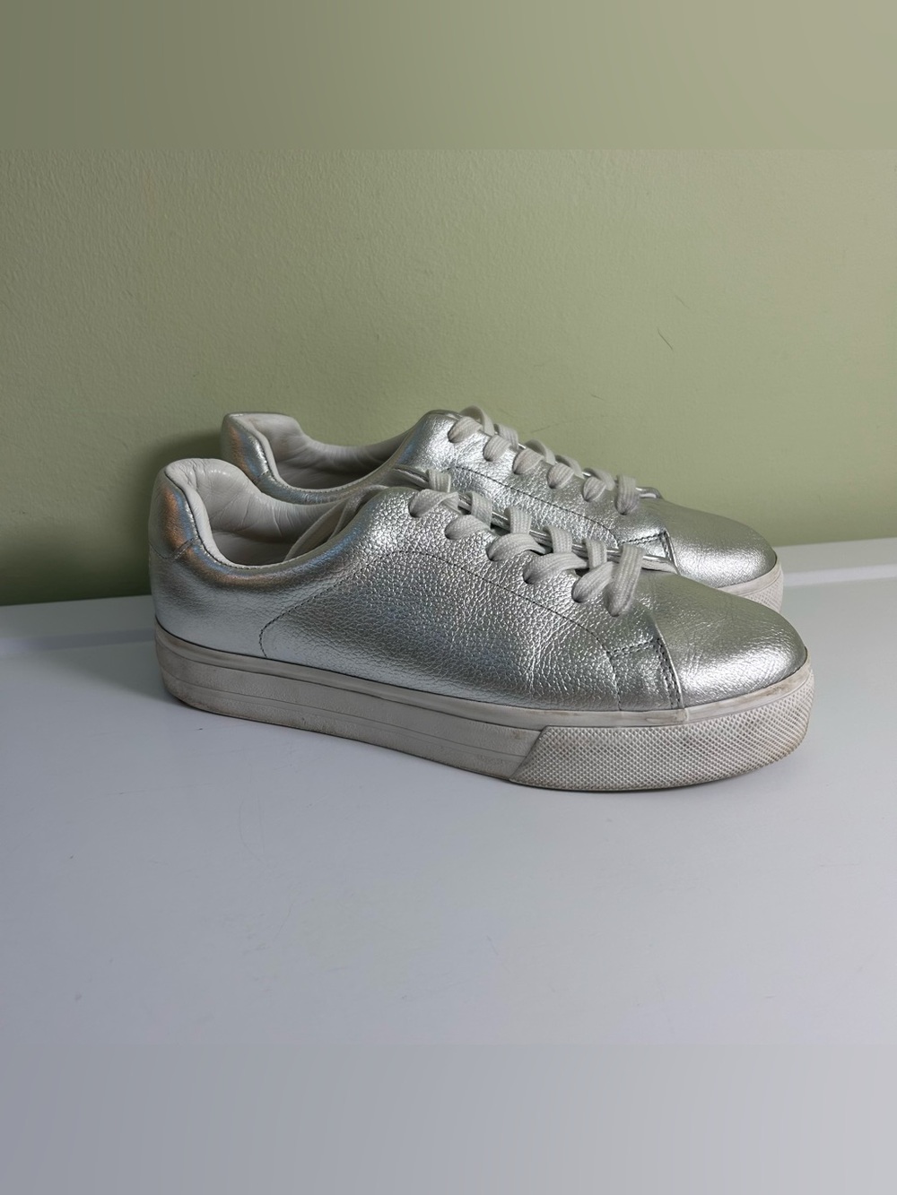 Boden Flatform Trainers Womens EU 39 US 8 Silver Sneakers Tennis Shoes Classic